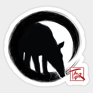 Malayan Tapir In Japanese Enso Circle Zen Tapir Sticker